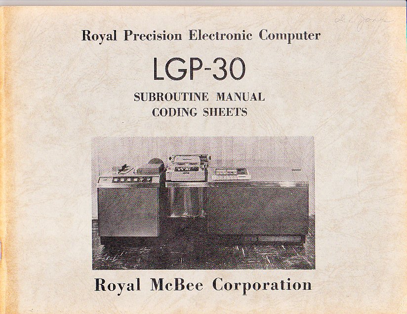  LGP-30 Subroutine Manual Coding Sheets