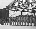 Presentation of Silver Star and Purple Heart decorations on ramp in front of Hangar 3 at Wheeler Field, 3 July 1942