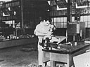 PFC Edward J. White in Sheet Metal Shop at Wheeler Field, 1940