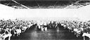 Thanksgiving feast in the final assembly hangar at Wheeler Field, 21 November 1940