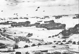 Image: Normandy Beachhead Under P-38 Cover