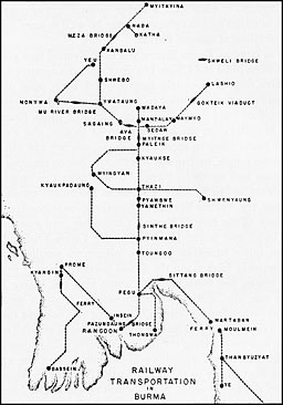 Map: Railway Transportation in Burma