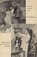 Railroad terminal worker (above); bacteriologist in a government bureau (below)