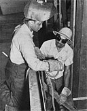 Worker in a shipyard