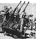 Figure 232. Rear view of model 96 (1936) type 2, 25-mm AA/AT automatic cannon, triple mount