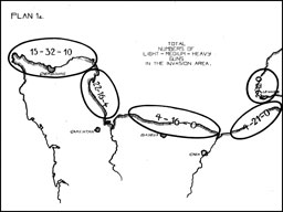 Plan 1a.--Total Numbers of Light-Medium-Heavy Guns in the Invasion Area