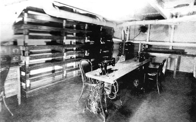 Linen Repair and Marking Room aboard USS RELIEF, 1921
