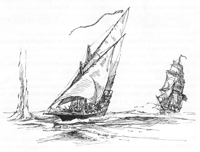 Sketch: Frigate vs. dhow