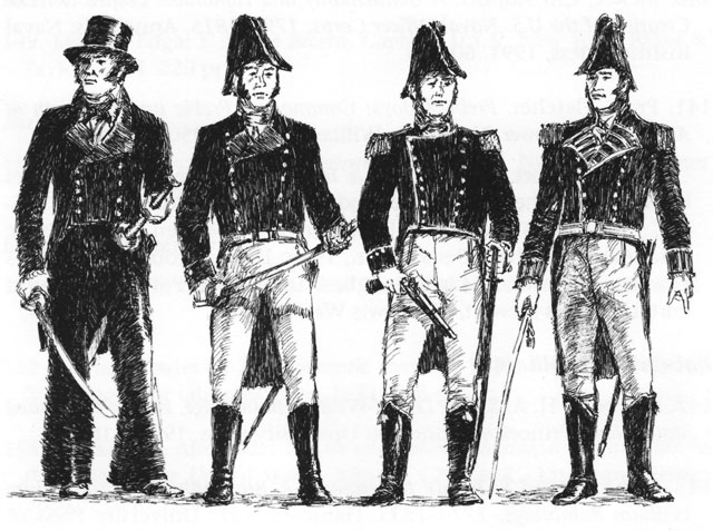 Sketch: Naval officers in uniform