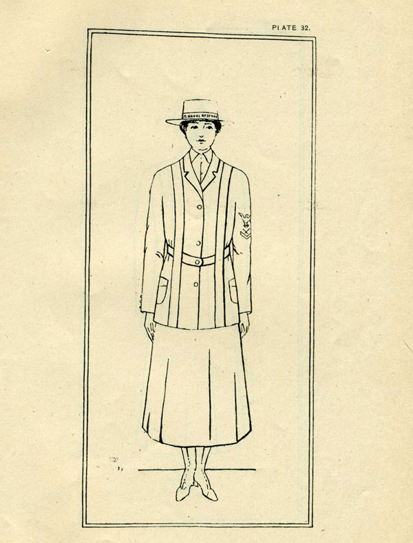 Drawing of female reservist in uniform