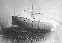 Photo # NH 44792:  USS Trenton ready for launching, at the New York Navy Yard, circa 1 January 1876