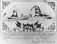 Photo # NH 57250:  USS Adela in the winter of 1863.  Drawing by George H. Rogers