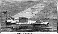 Photo # NH 58859:  USS Monitor.  Rather inaccurate engraving from Harper's Weekly, 1862