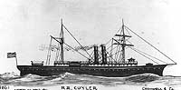 Photo # NH 63853:  Steamship R.R. Cuyler.  Artwork by Erik Heyl