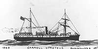 Photo #  NH 63869:  Steamship Carroll, which was USS Proteus during the Civil War.  Artwork by Erik Heyl.