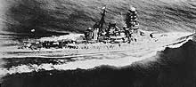 Photo # NH 73077:  Japanese battleship Hiei in Tokyo Bay, Japan, July 1942