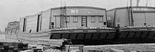 Photo #  NH 99344:  Moran Co. Barge # 84 fitting out at Tottenville, N.Y., 1918