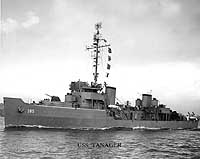 Photo # NH 107427:  USS Tanager underway, circa 1946-1947