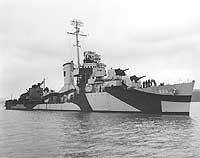 Photo # 19-N-65301:  USS Mugford off the Mare Island Navy Yard, April 1944