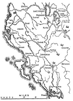 Map: Greek-Albanian Frontier Area