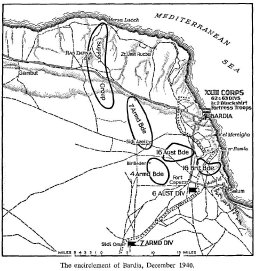 Map: The encirclement of Bardia, December 1940