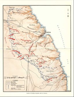 Map: Bardia, dusk 3rd January 1941