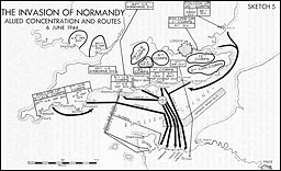 Sketch 5.--The Invasion of Normandy: Allied Concentration and Routes, 6 June 1944