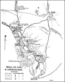 Map of Mega, El Sod & Approaches