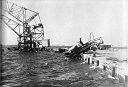 Damage to the wharves at Tobruk