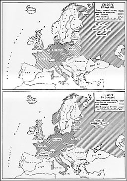 Europe 3rd September 1939 and 3rd September 1940