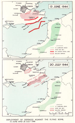 DEPLOYMENT OF DEFENCES AGAINST THE FLYING BOMB, 13 JUNE AND 20 JULY 1944
