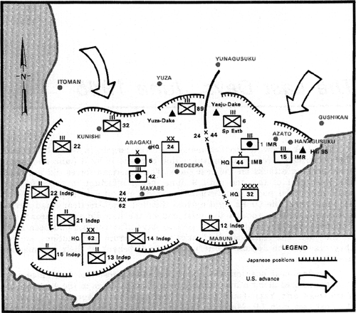 Battle map of Okinawa