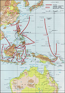 Plate 1: The Japanese Conquests which Isolated General MacArthur's Forces in the Philippines