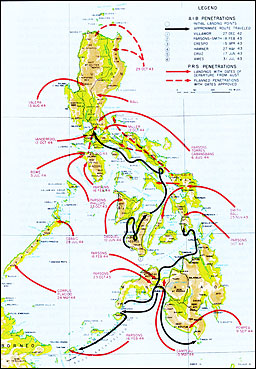 Plate No. 86, AIB and PRS Penetrations of the Philippines, 1943-1945