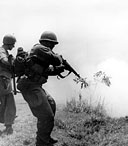 INFANTRYMAN ROUTING ENEMY SOLDIERS hiding in a culvert near Aritao