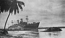 COAST GUARD MANNED TRANSPORT USS <i>General William Mitchell</i> (AP-114) TOUCHES PALMY PACIFIC PARADISE