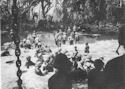 U.S. COAST GUARDSMEN AND MARINES BUILD A TEMPORARY CAUSEWAY FOR UNLOADING AS THE INVASION OF CAPE GLOUCESTER, NEW BRITAIN, GETS UNDERWAY