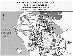 Map 18: Battle for Oroku Peninsula, 7-9 June Progress