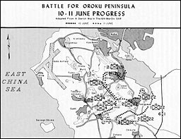 Map 19: Battle for Oroku Peninsula, 10-11 June Progress