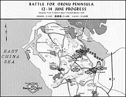 <Map 20: Battle for Oroku Peninsula, 12-14 June Progress