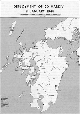 Map 30: Deployment of 2d MarDiv, 31 January 1946