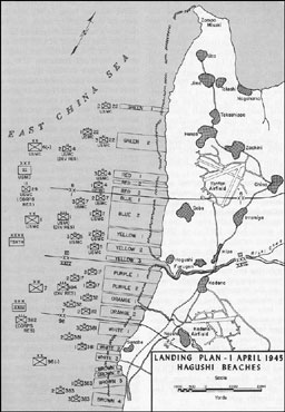 Map 6: Landing Plan--1 April 1945, Hagushi Beaches