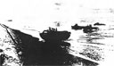 Figure 6. LVT(1)s coming ashore somewhere in Guadalcanal. Note the machine guns manned and ready.