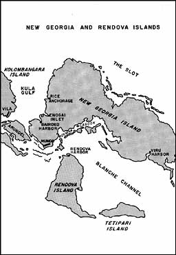 Map: New Georgia and Rendova Islands