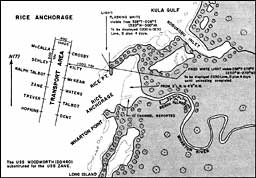 Map: Rice Anchorage on the northwest coast of New Georgia Island