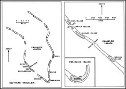 Maps: Southern Kwajalein Atoll; Gea and South Passes