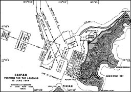 Map: Landing Plan, Saipan, 15 June 1944