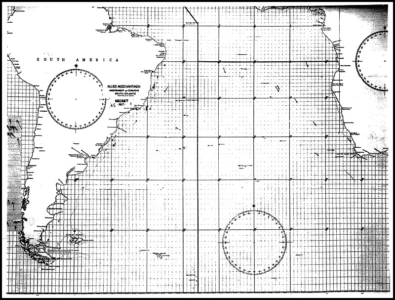 Photo: Merchant Ship Wall Chart, South Atlantic, 1May45