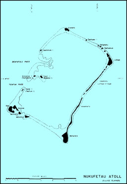 Map: Nukufetau Atoll, Ellice Islands