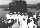 Image: USN NR&L (MOD) 27151-A "Admiral Chester W. Nimitz assumes duties as Commander-in-Chief Pacific Fleet, 31 December 1941, on board USS Grayling at Pearl Harbor."